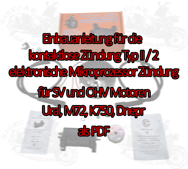 Einbauanleitung deutsch PDF kontaktlose Zündung Mikroprozessor Ural Dnepr M72 K750 SV OHV
