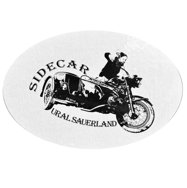 Sidecar Aufkleber Sticker Ural Sauerland Oval 150 x 100 mm