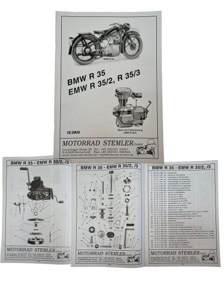 Explosionszeichnungen Teilekatalog Technische Zeichnungen BMW R35 EMW R35/2 35/3