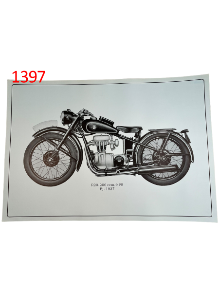 Poster Plakat BMW R20 200 ccm 68 x 48