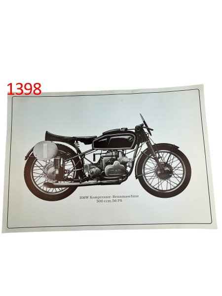 Poster Plakat BMW Kompressor Rennmaschine 500 ccm 68 x 48