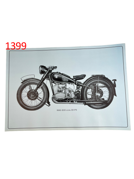 Poster Plakat BMW R66 600 ccm 68 x 48