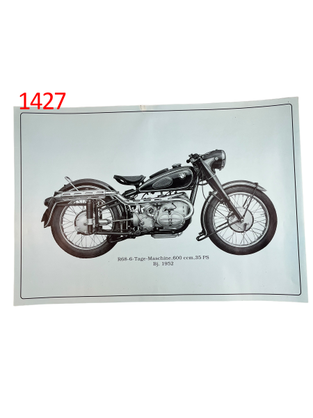 Poster Plakat BMW R68 6 Tage Maschine 600 ccm 68 x 48